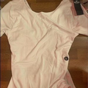 White crossover back body suit